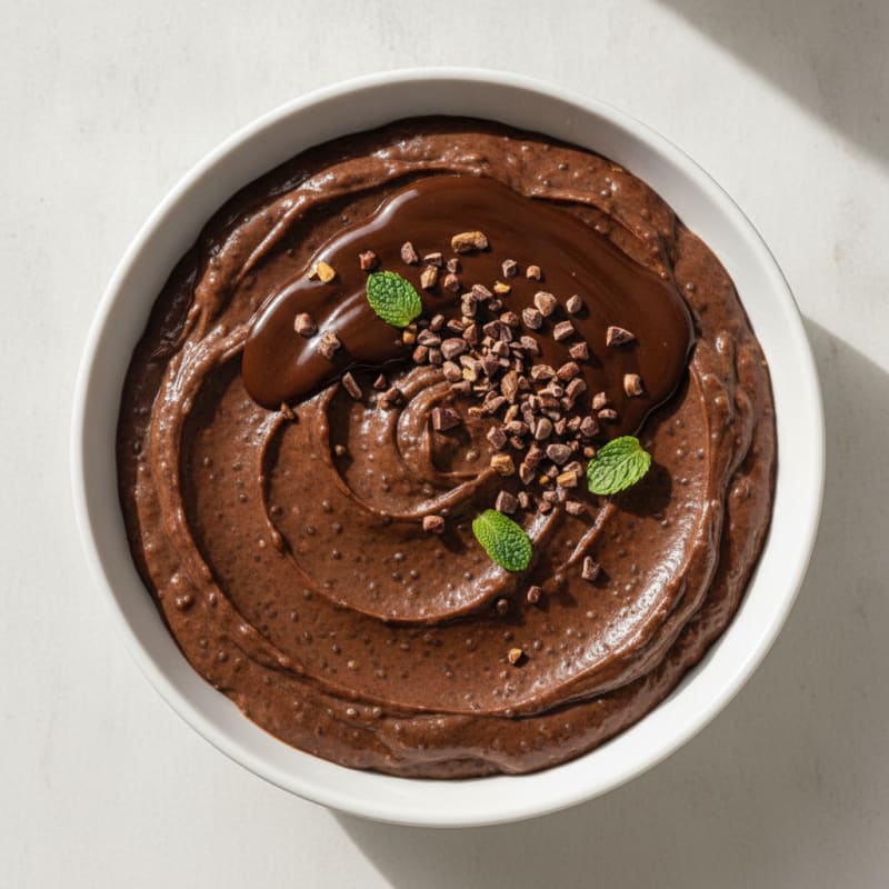Silky Chocolate Protein Pudding with Chia Seeds