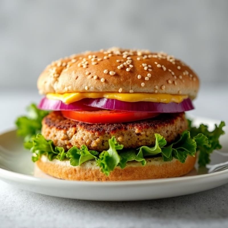 Lean Grilled Turkey Burger with Fresh Greens