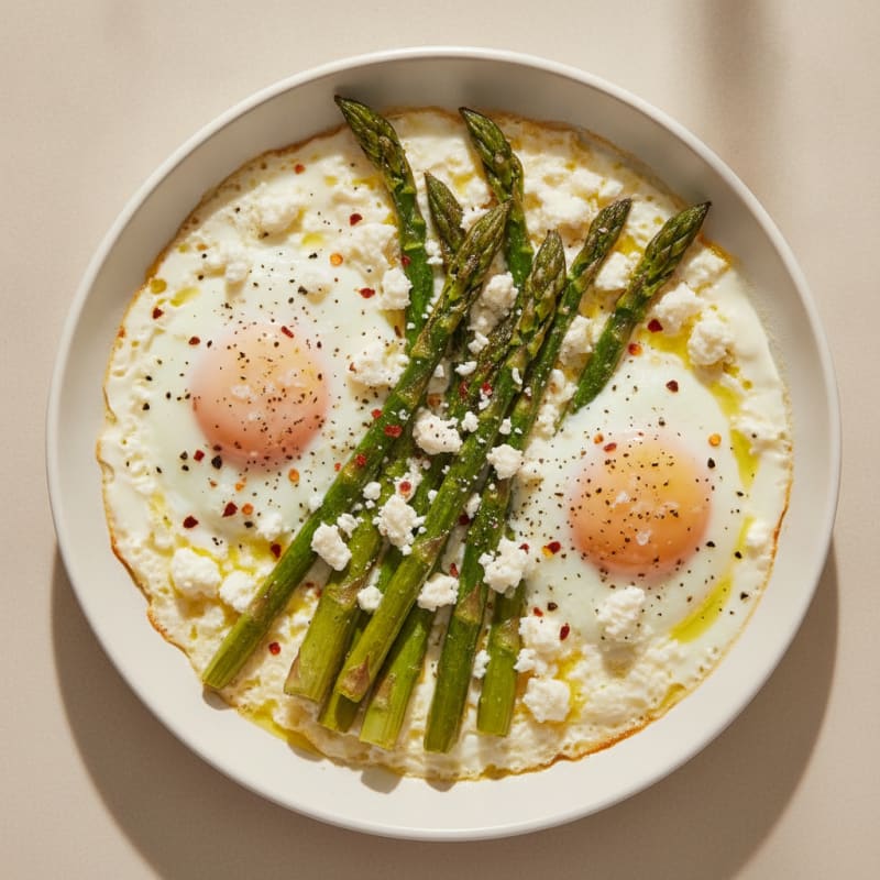 Baked Eggs with Roasted Asparagus