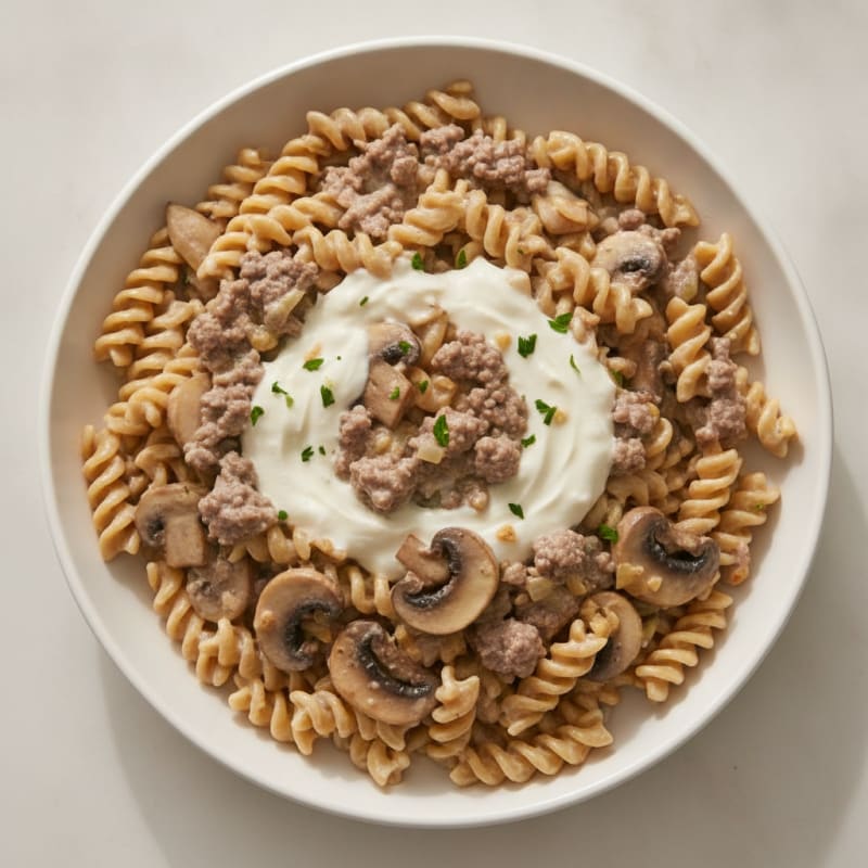 Beef Stroganoff with Mushroom Cream Sauce