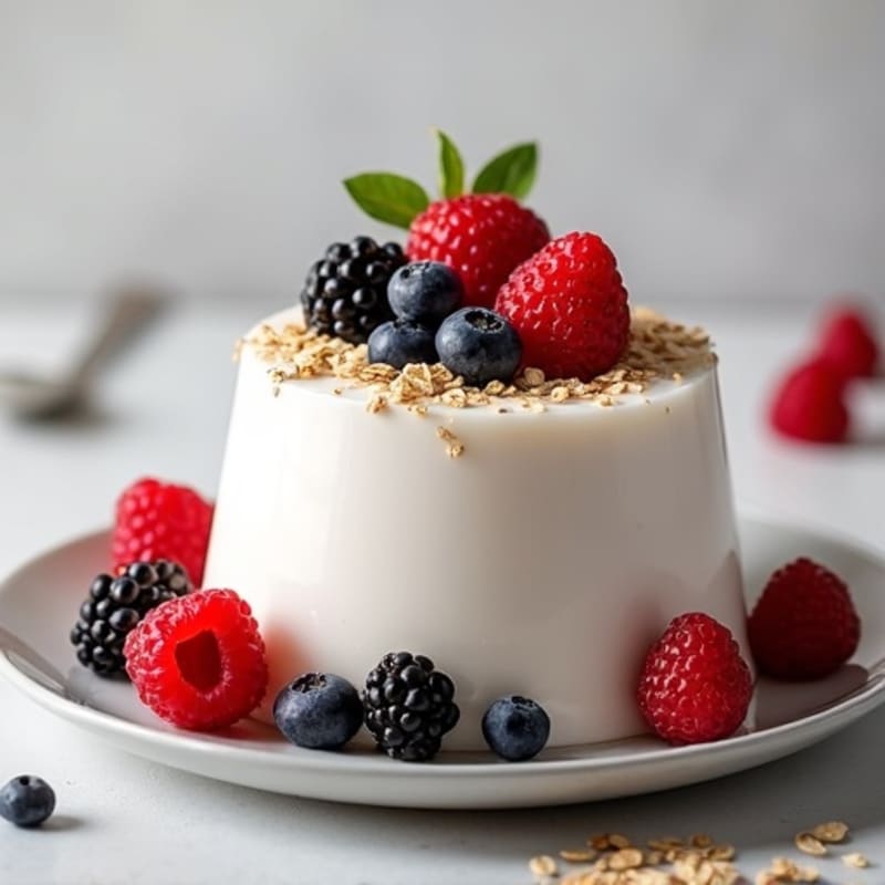 High-Protein Yogurt Mousse with Mixed Berries