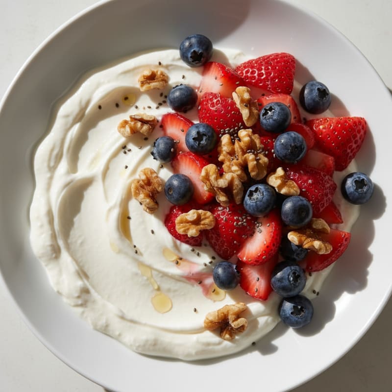 Silky Greek Yogurt with Whey Protein and Fresh Berries