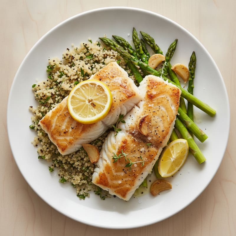 Lemon Herb Baked Cod with Asparagus