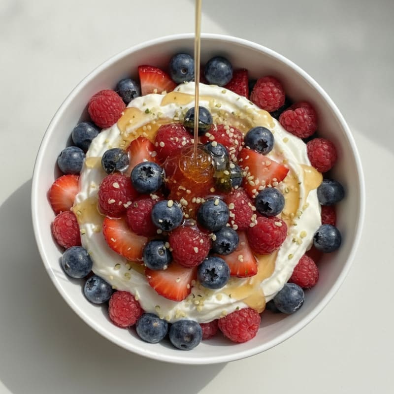 Silky Protein Yogurt Parfait with Mixed Berries
