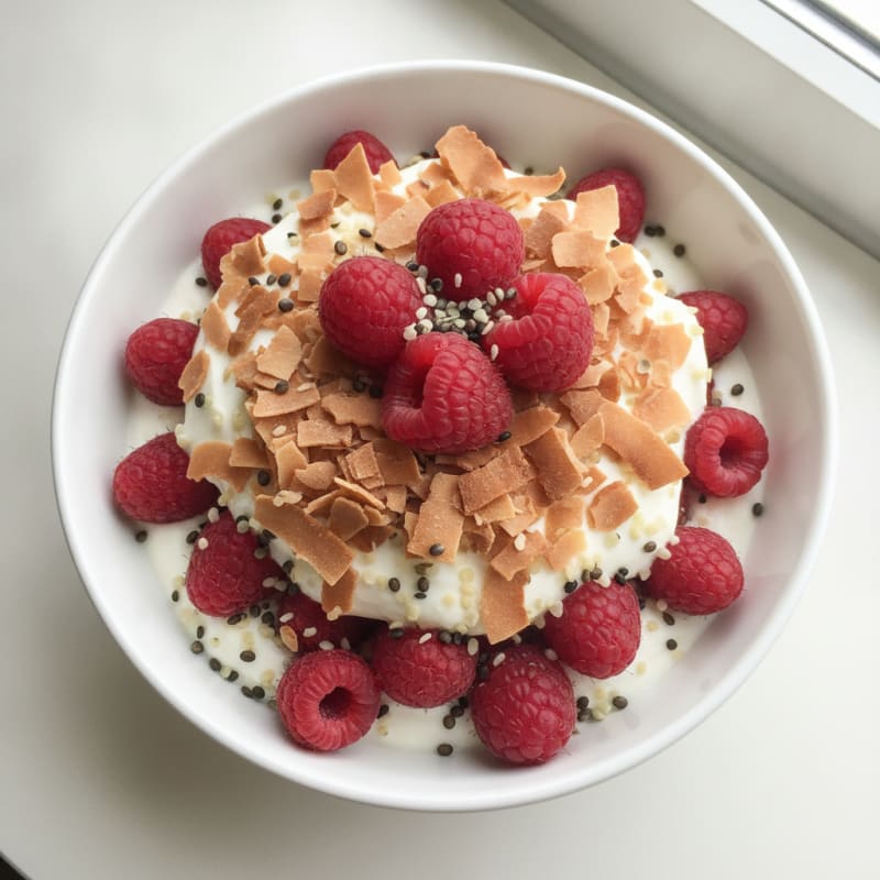 Berry Coconut Protein Yogurt Parfait