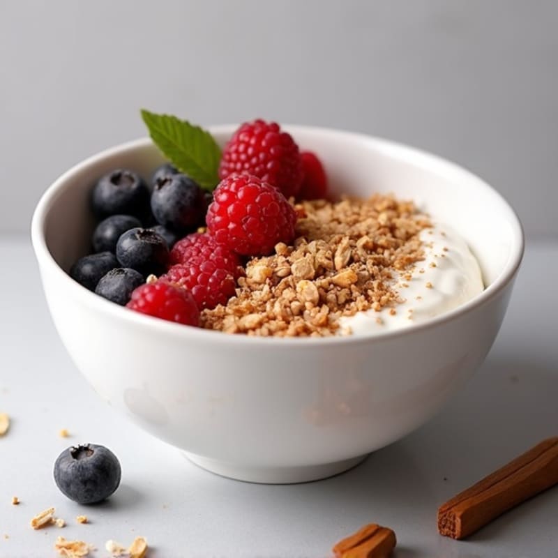 Greek Yogurt Protein Bowl with Mixed Berries and Almond Butter