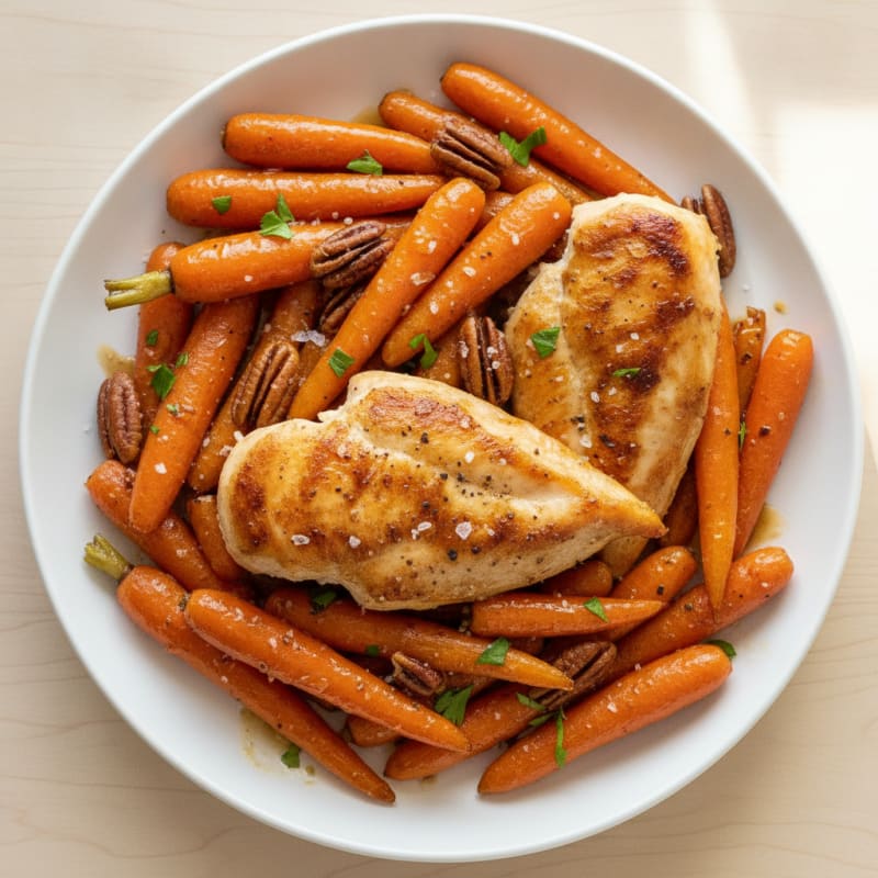 Maple-Glazed Roasted Carrots with Pecans