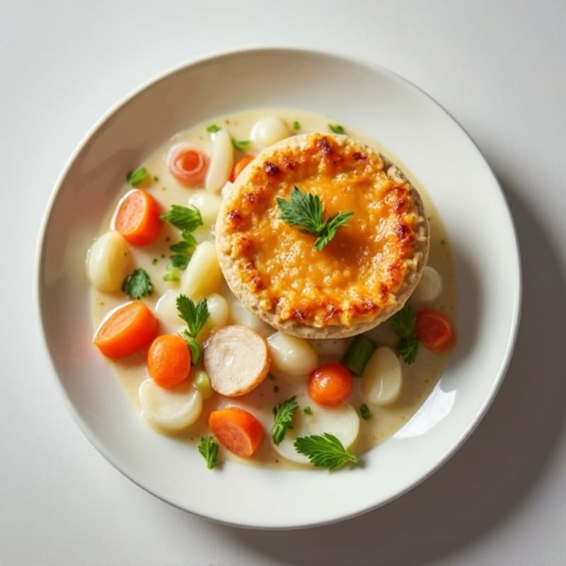 Lightened-Up Creamy Chicken and Root Vegetable Pot Pie