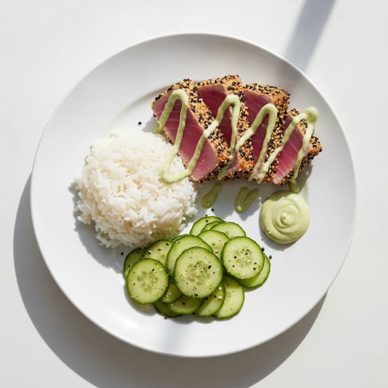 Pan-Seared Ahi Tuna with Wasabi Mayo