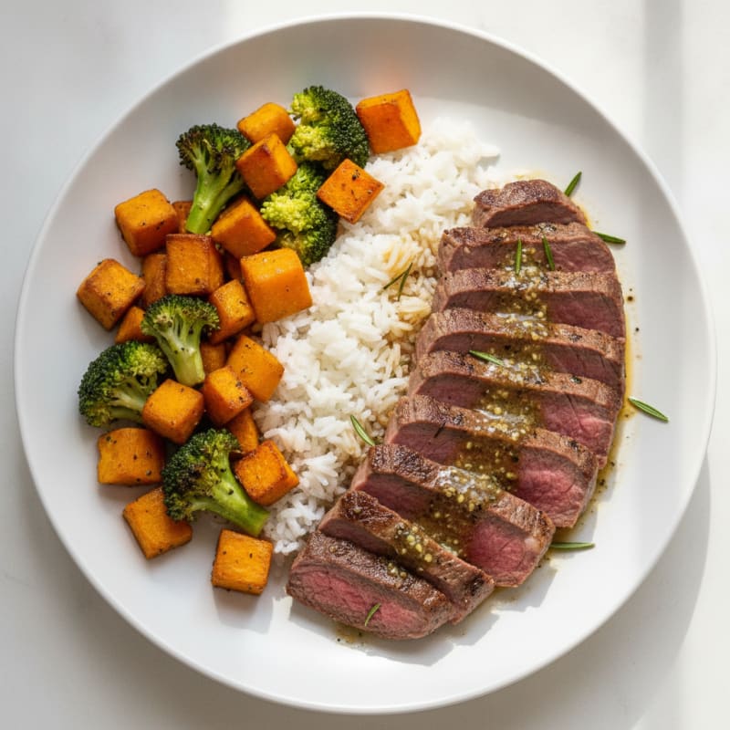Garlic Herb Steak with Roasted Vegetables