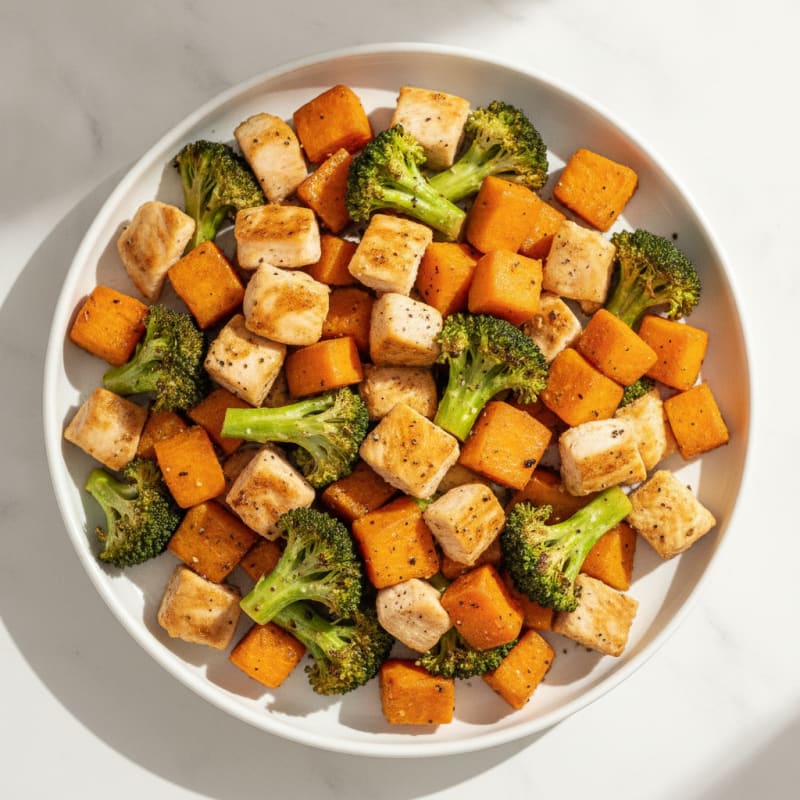 Roasted Broccoli Sweet Potato Medley