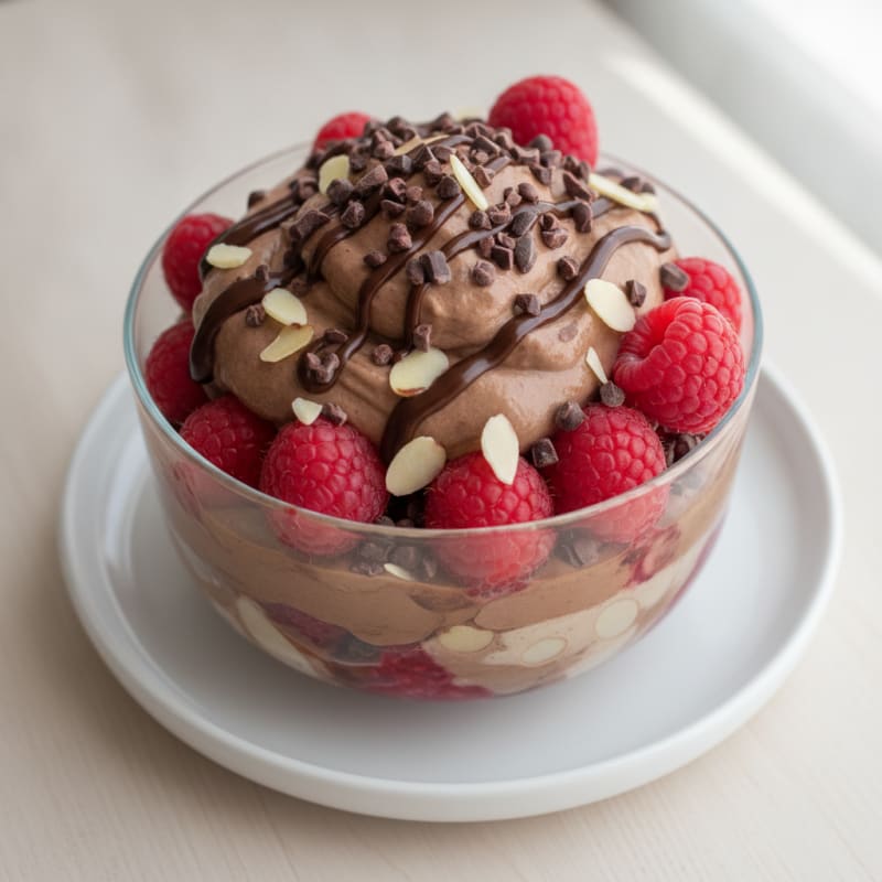 Chocolate Protein Yogurt Parfait with Berries