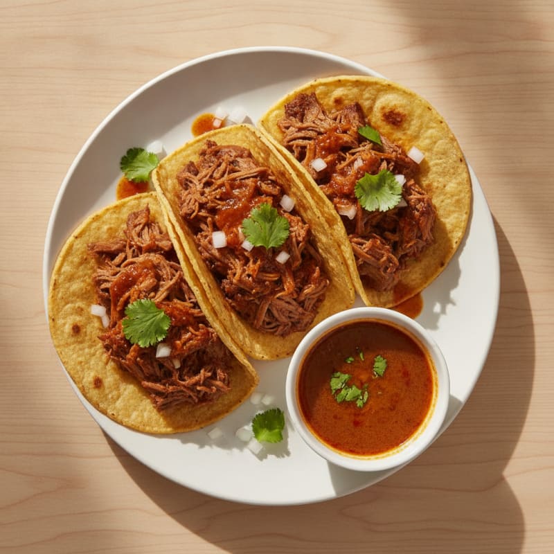 Birria-Style Shredded Beef Tacos