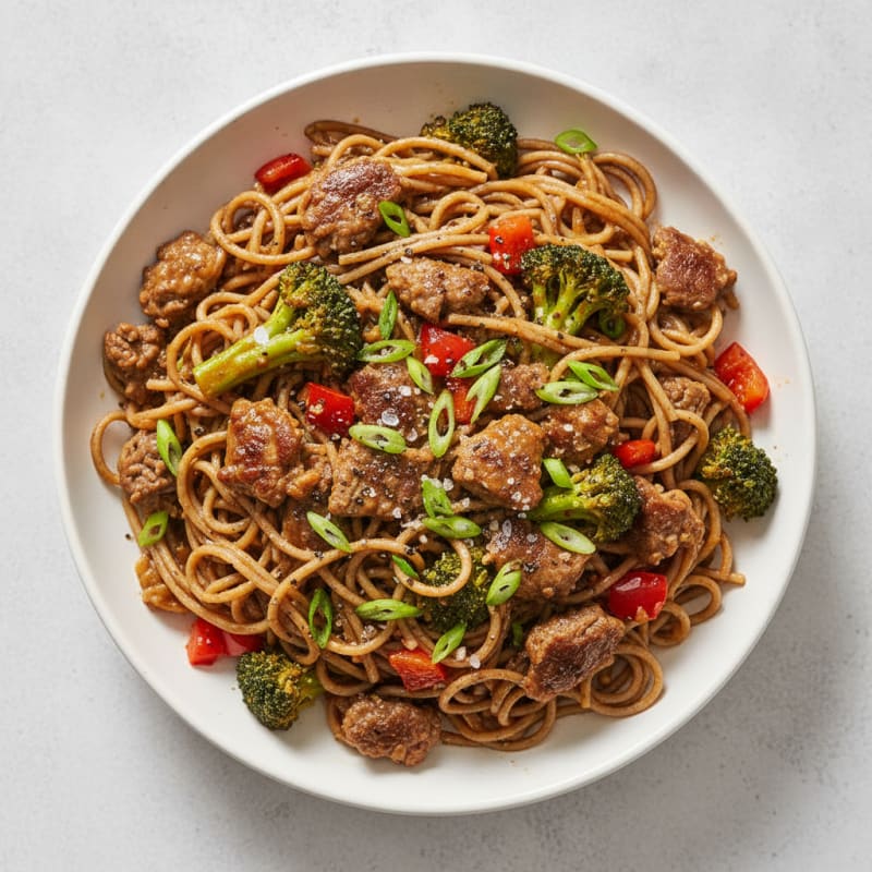 Savory Ground Beef and Noodle Skillet