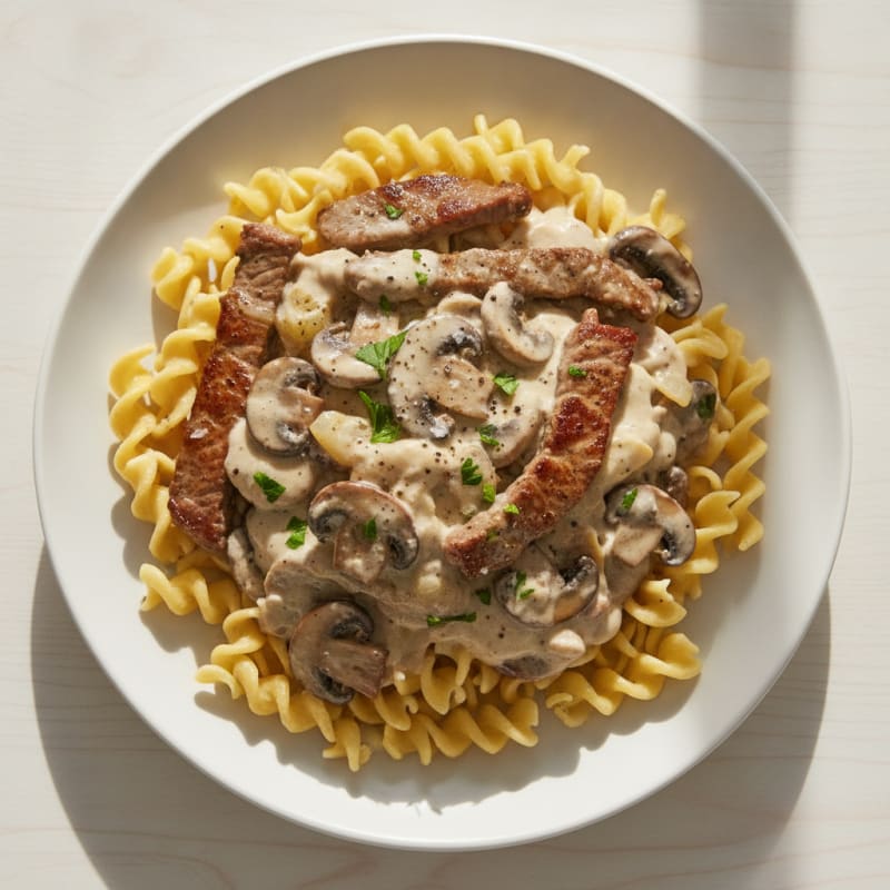 Classic Beef Stroganoff with Egg Noodles
