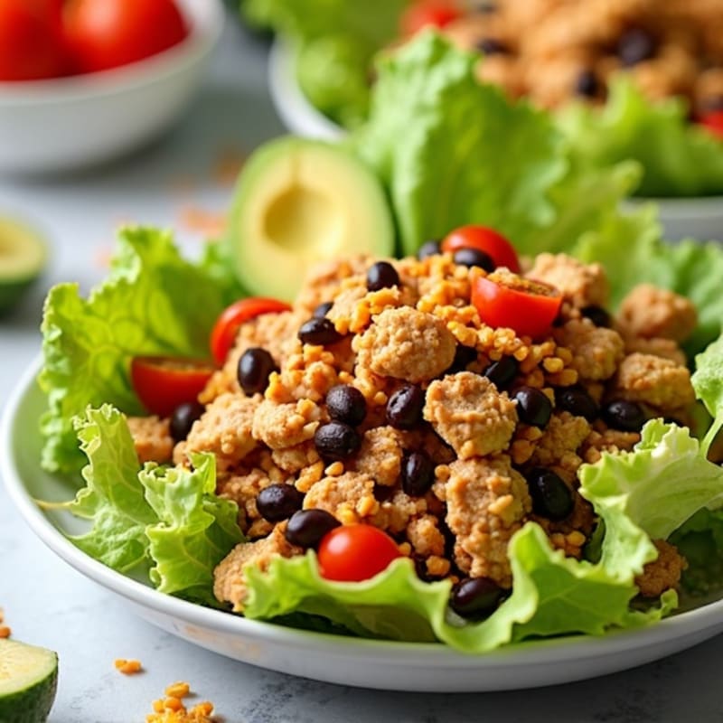 Lean Ground Chicken Taco Salad with Crispy Romaine
