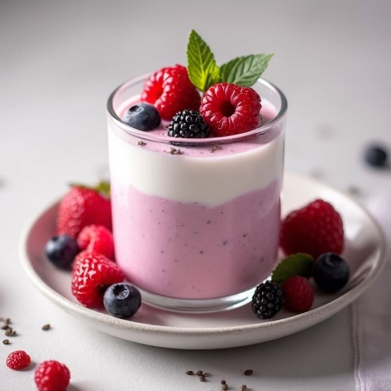 Silky Greek Yogurt Protein Mousse with Mixed Berries