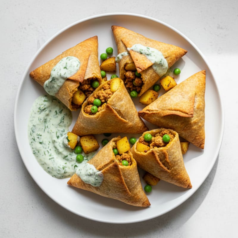 Spiced Potato and Pea Samosas