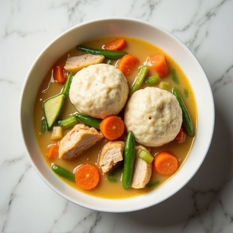 Creamy Chicken and Vegetable Stew with Lightened Dumplings
