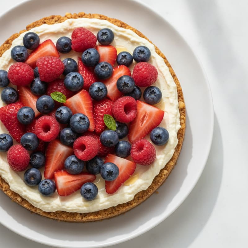 Greek Yogurt Protein Cheesecake with Fresh Berries