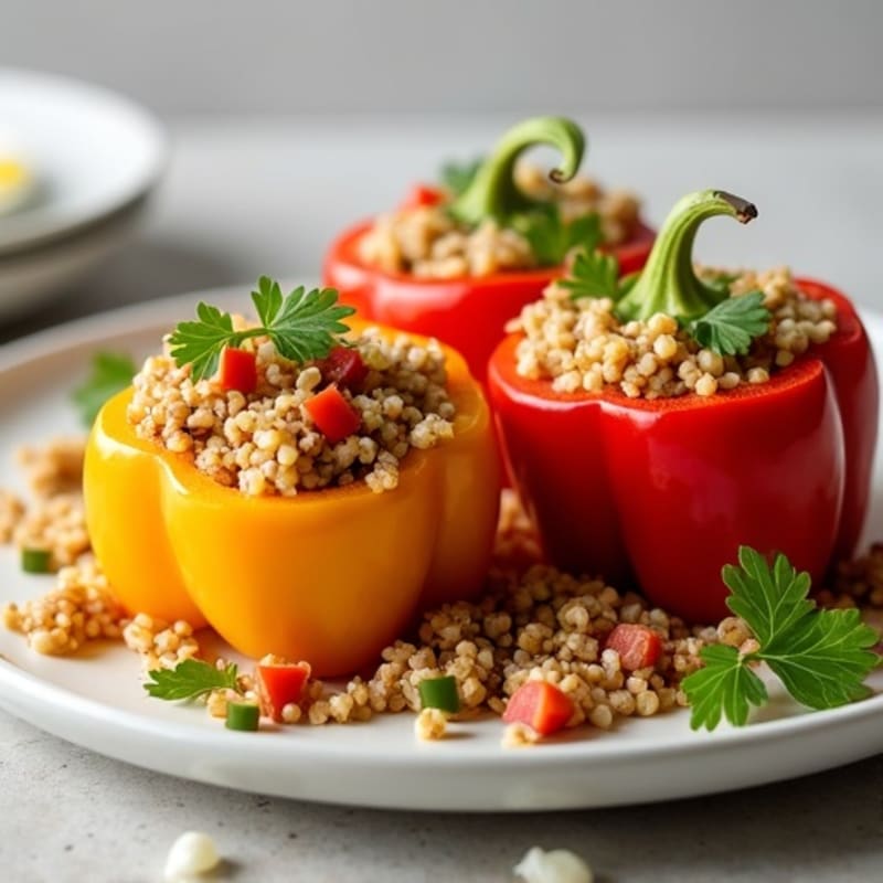 Savory Ground Turkey and Quinoa Stuffed Bell Peppers