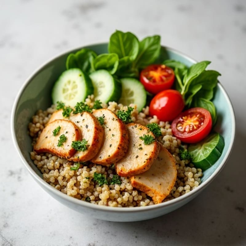 Fresh Herb-Roasted Chicken and Quinoa Bowl