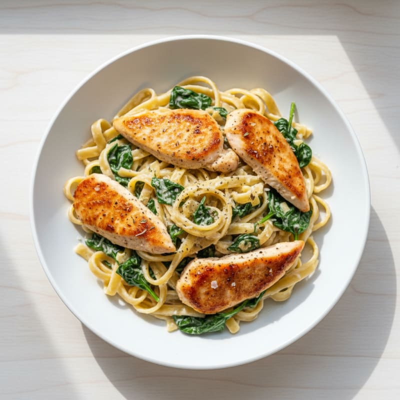 Creamy Garlic Parmesan Chicken Fettuccine