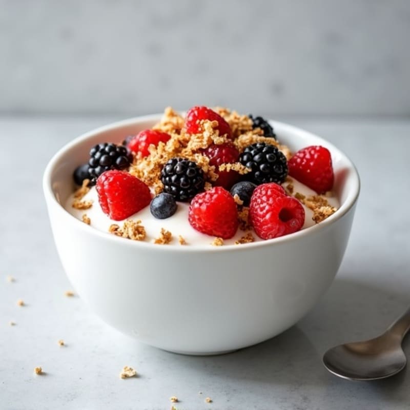Creamy Greek Yogurt with Fresh Mixed Berries and Crunchy Granola
