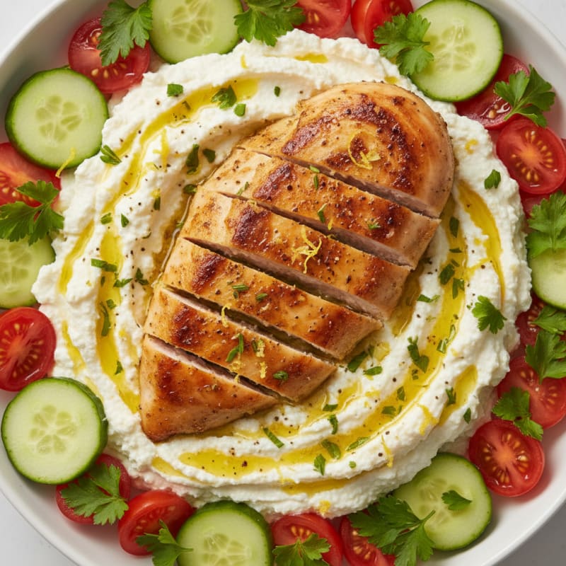 Lemon-Herb Chicken with Whipped Cottage Cheese