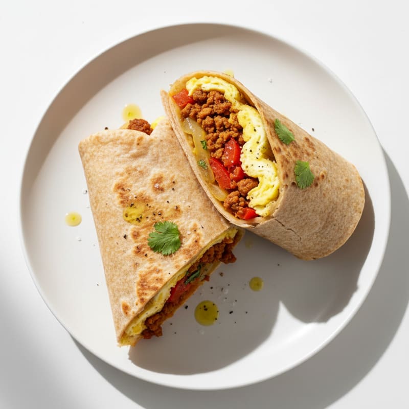 Hearty Breakfast Burrito with Chorizo and Eggs