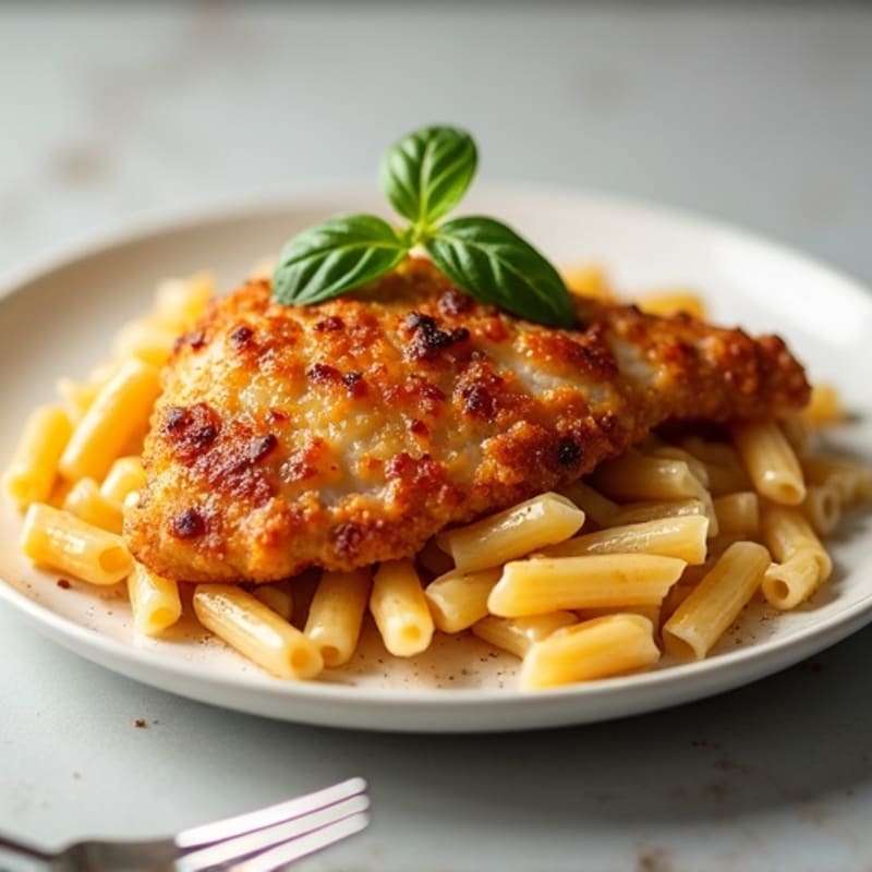 Crispy Honey Garlic Chicken with Creamy Whole Wheat Macaroni