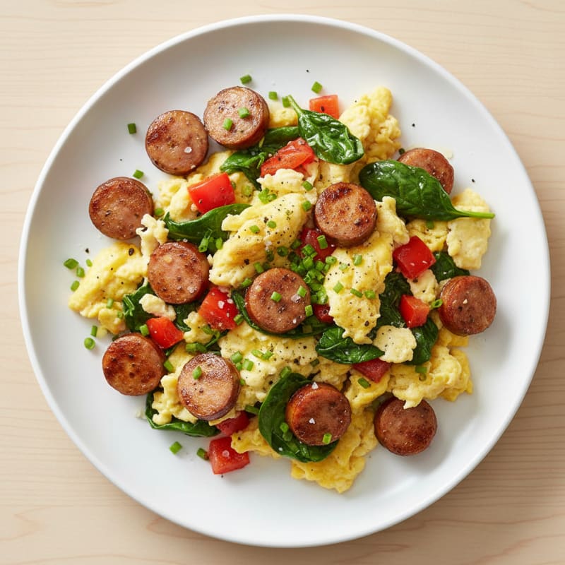 Chicken Sausage and Egg Scramble