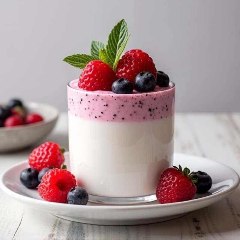 Greek Yogurt Protein Mousse with Mixed Berries