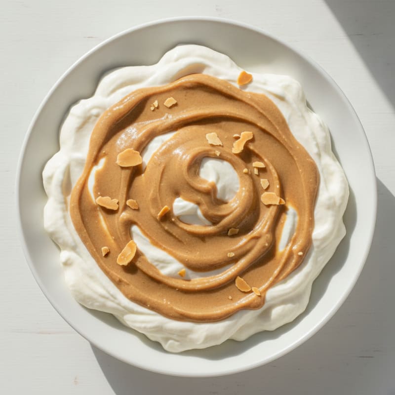 Silky Greek Yogurt Protein Pudding with Almond Butter Swirl