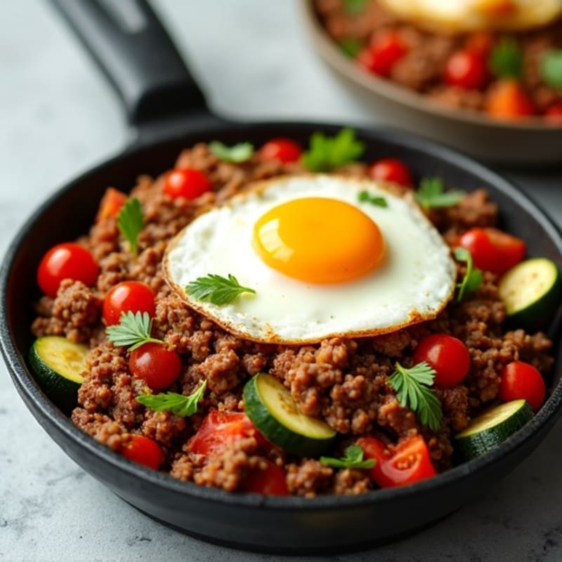 Hearty Lean Ground Beef and Vegetable Skillet