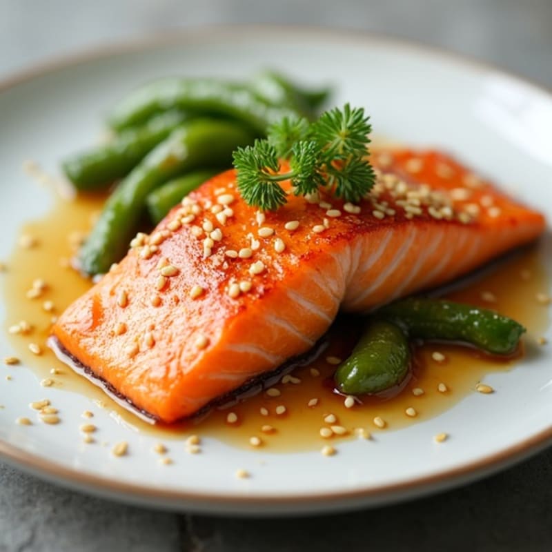 Honey-Ginger Glazed Salmon with Sesame