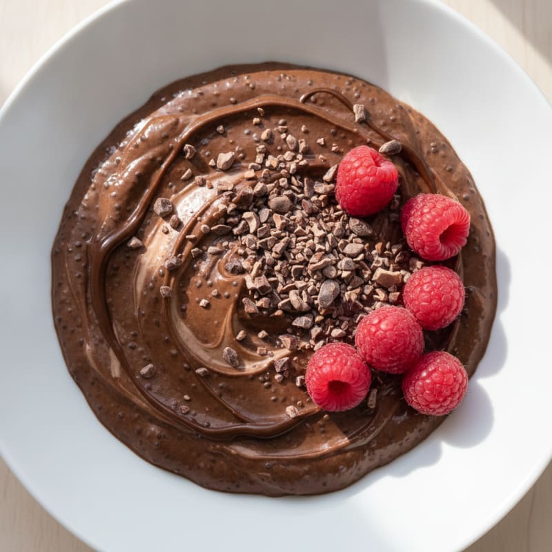 Silky Chocolate Protein Pudding with Chia Seeds
