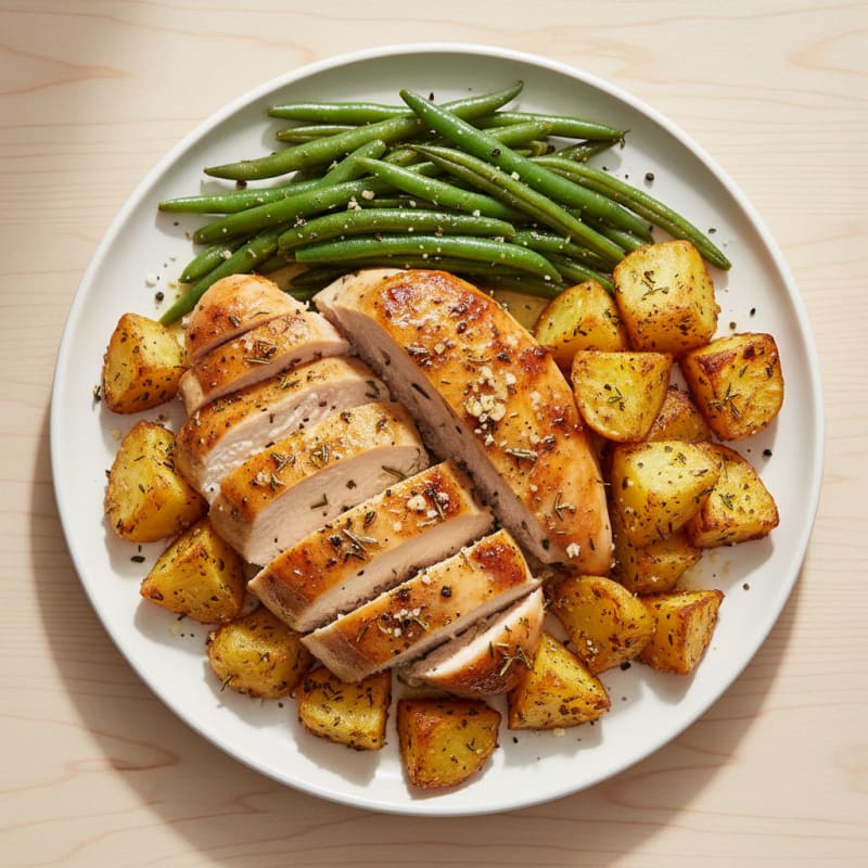 Tender Herb-Roasted Chicken with Crispy Potatoes