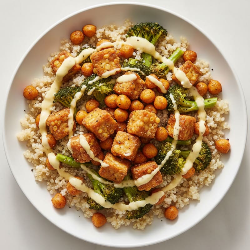 Roasted Vegetable and Chickpea Grain Bowl