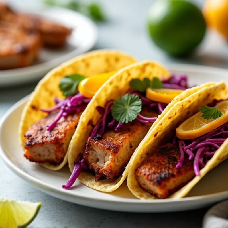 Crispy Citrus-Garlic Pork Tacos