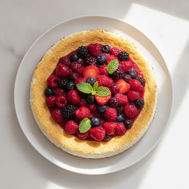 Silky Protein Cheesecake with Mixed Berries
