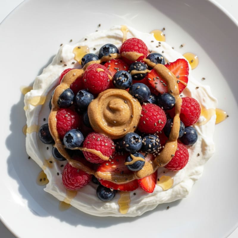 Silky Greek Yogurt Protein Pudding with Mixed Berries
