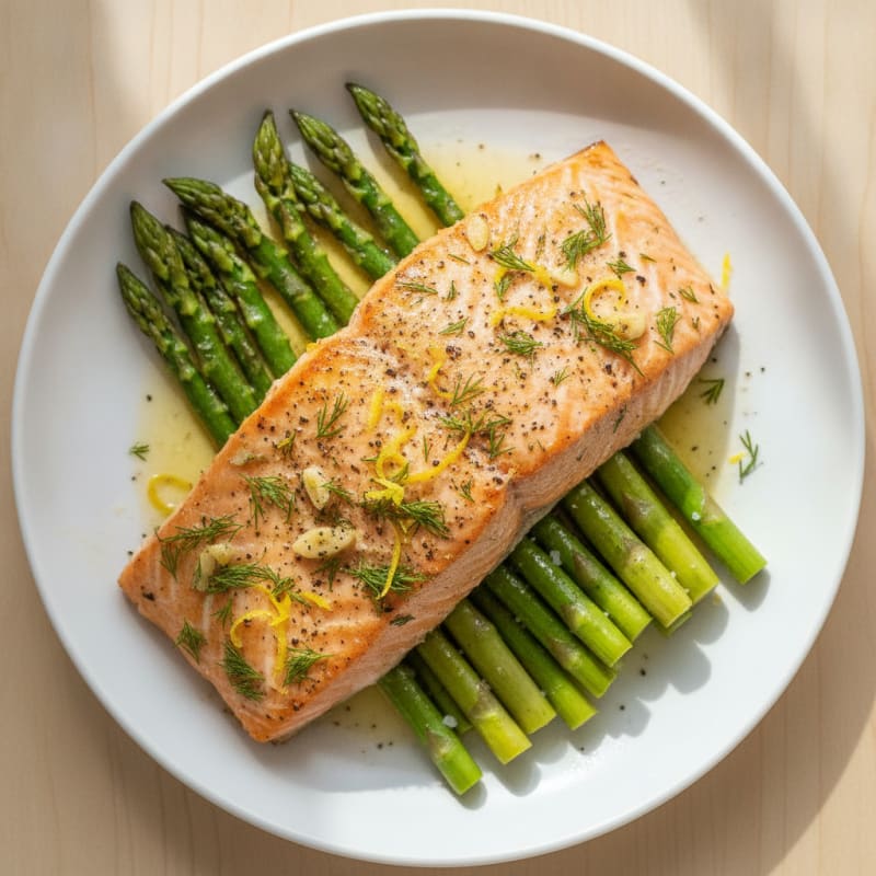 Lemon Herb Baked Salmon with Asparagus