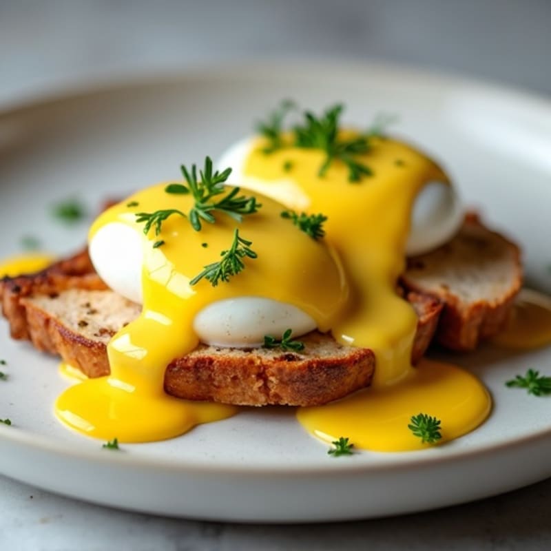 Silky Poached Eggs with Herb-Roasted Turkey and Hollandaise