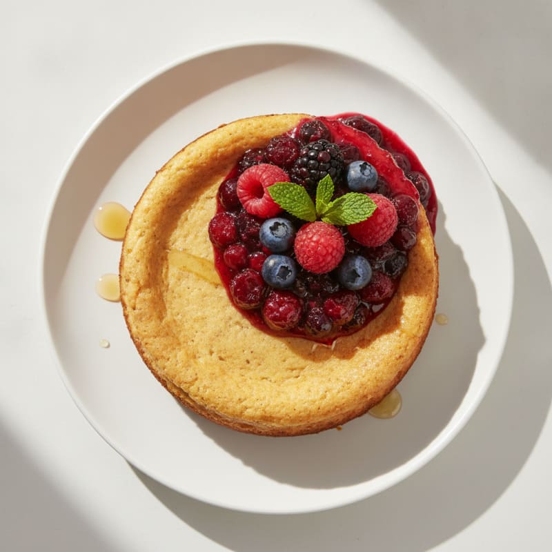 Greek Yogurt Protein Cheesecake with Mixed Berries