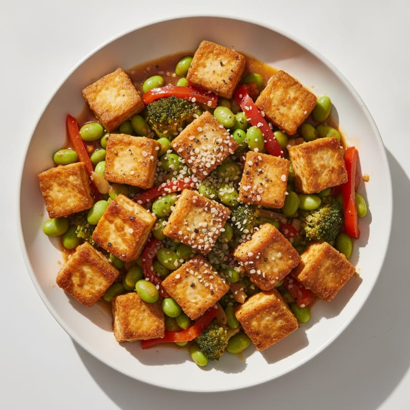Ginger-Garlic Tofu Stir-Fry with Vegetables