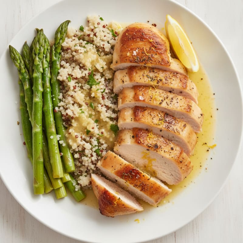 Lemon Herb Roasted Chicken with Asparagus