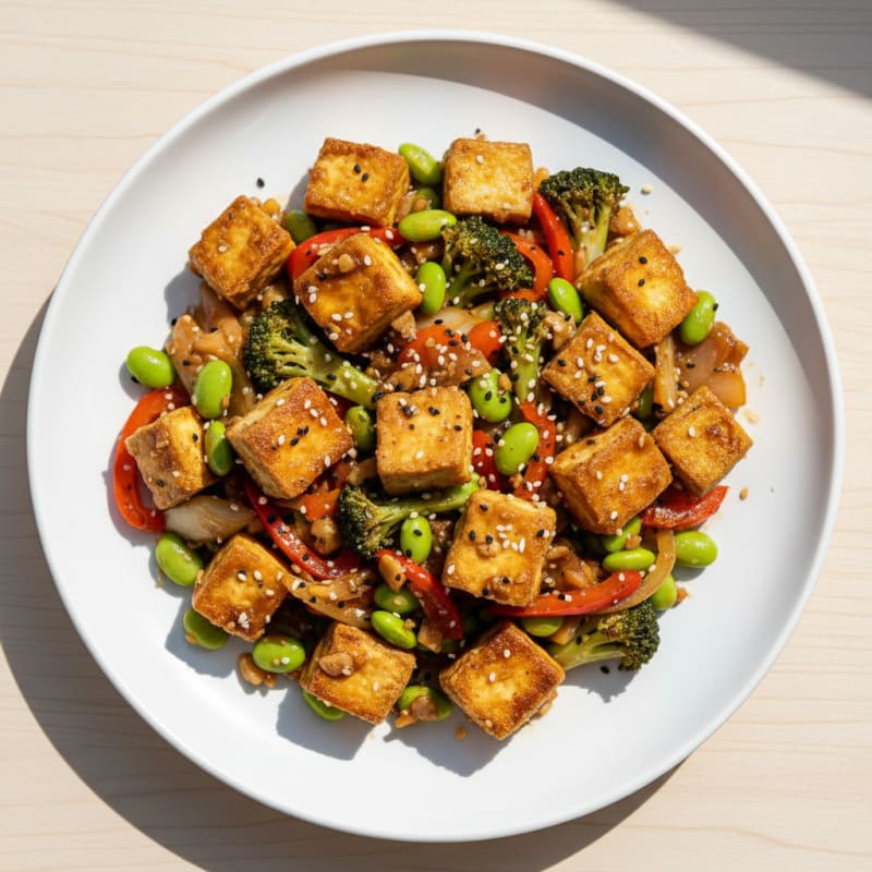 Sesame-Ginger Tofu Stir-Fry with Vegetables