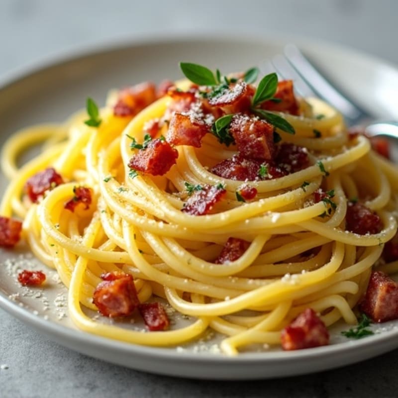 Creamy Turkey Bacon Spaghetti Squash Carbonara