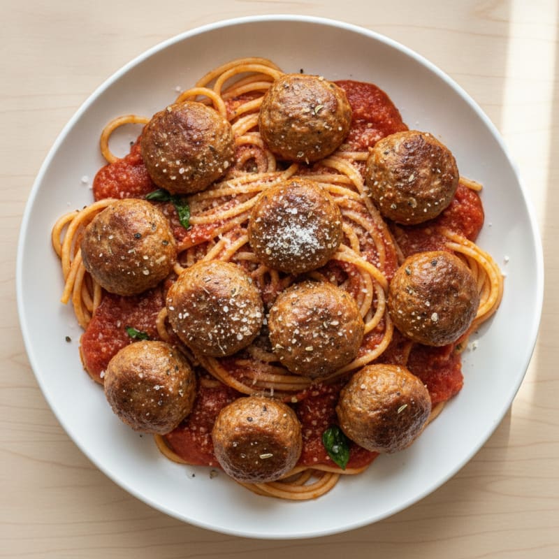 Sourdough Spaghetti with Marinara Meatballs